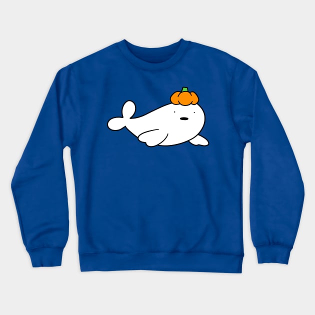 Pumpkin Baby Harp Seal Crewneck Sweatshirt by saradaboru